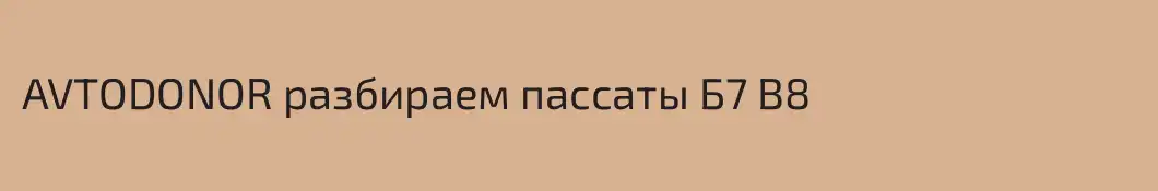 AVTODONOR разбираем пассаты Б7 B8